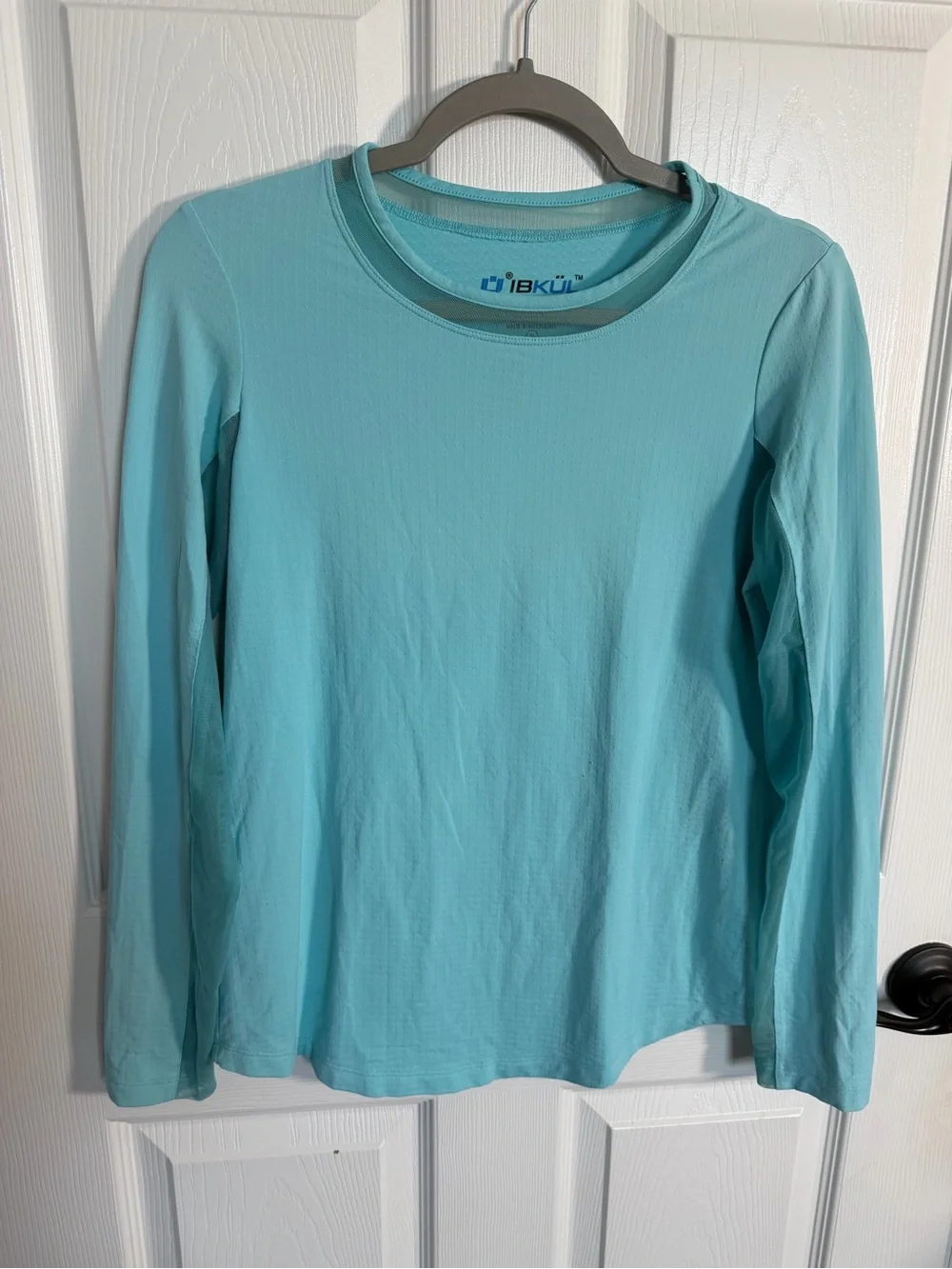 IBKUL Women’s Performance Seafoam Long Sleeve Crew Neck with Mesh Small - Picture 3 of 5